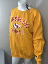 Kansas City Chiefs Sweatshirt Yellow NFL Team Apparel Crewneck Men s LG New 60