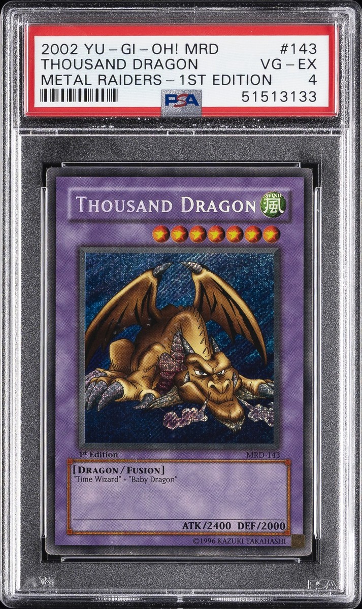 遊戯王 千年竜 シークレット 英語版 アジア MRD-143 1st PSA10 Thousand Dragon MRD-143 Metal Raiders 1st Edition for sale online