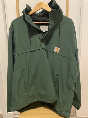 Carhartt WIP Nimbus Pullover Jacket Mens Green Mesh Lined 1/4 Zip Anorak