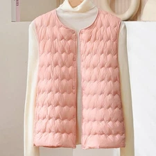 Women's Packable Ultralight Parka Vest 90% Down Jacket Winter Sleeveless M L S