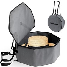 Hat Box for Travel and Storage, Collapsible Cowboy Cap Organizer Case for