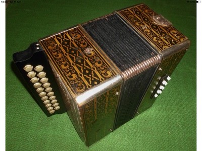 Akkordeon HOHNER Anker MARCA REGT RD, Wien 21/8 II, Ton C/F, 30er Jahre Mundharmonika