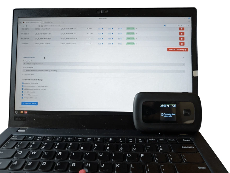 Usado - Detector receptor RayHunter Orbic RC400L IMSI | Raya/Sitio celular Simul Foto 3 de 4