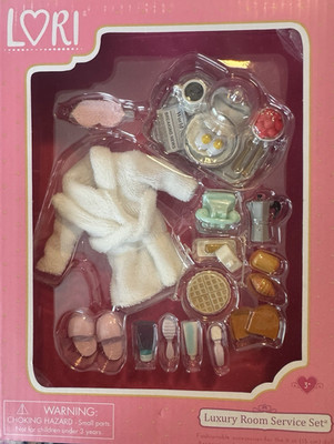 Lori Luxury Room Service Accessory Set Robe Slippers for 6'' Dolls
