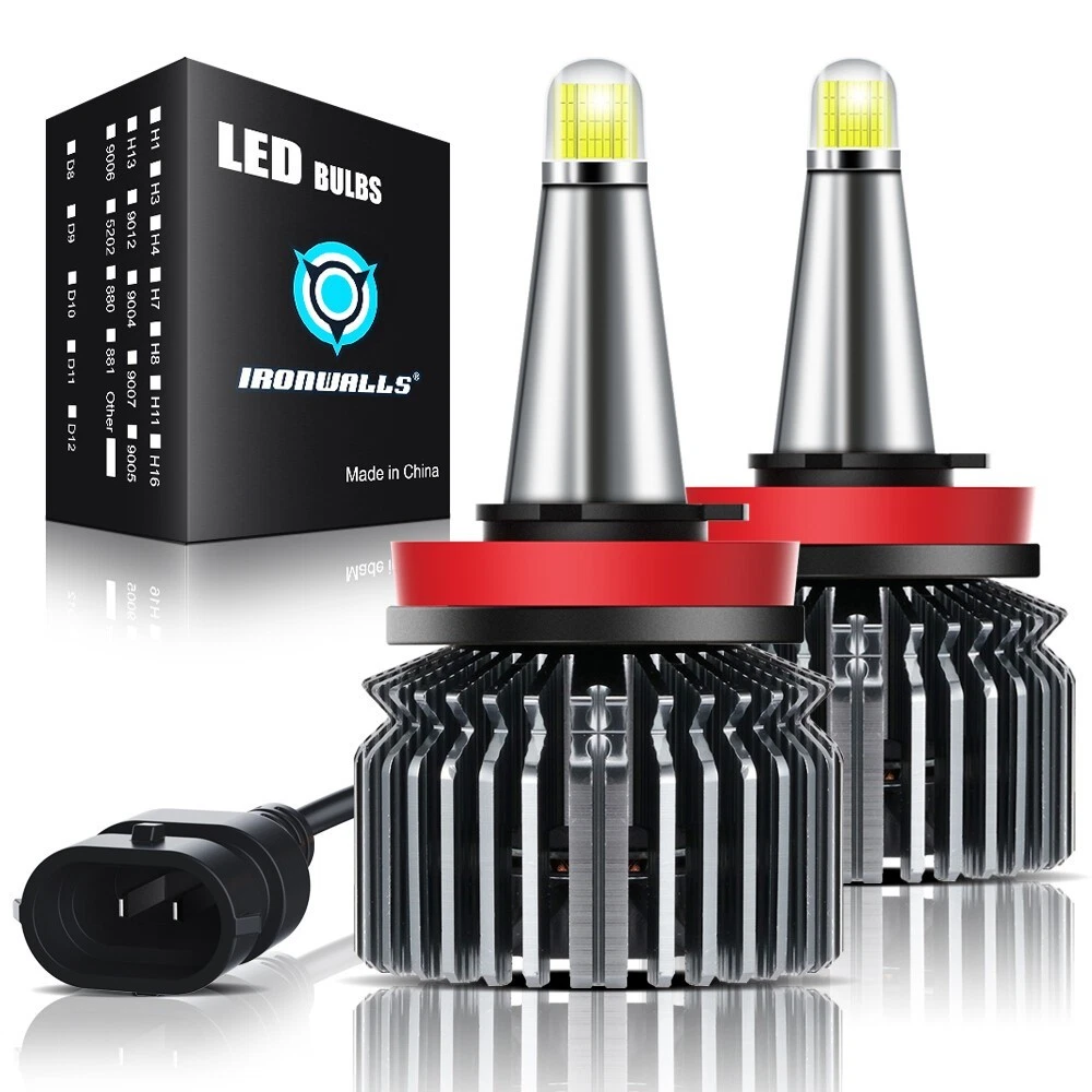 8-Sides 360° H11 H9 LED Headlight Bulbs Low Beam 3000000LM Super Bright White 2x
