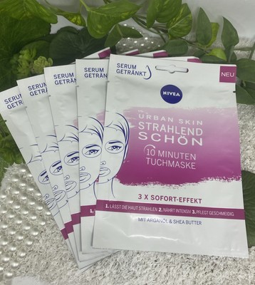 NIVEA Urban Skin STRAHLEND SCHÖN 10 Minuten Tuchmaske 5 Stück Masken     