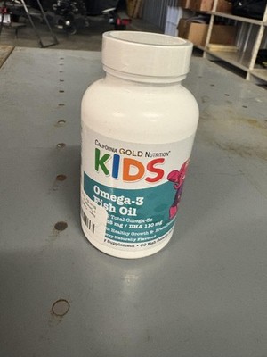California Gold Nutrition Kids Omega-3 Fish Oil 60ct Softgels Gluten Free New