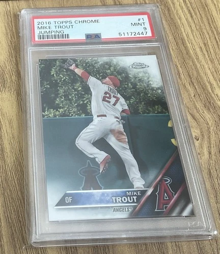 2016 Topps Chrome - Mike Trout #1 Leaping PSA 9 MINT MVPs LA Angels