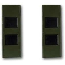 Warrant Officer 2 (WO-2), Army Subdued Pin Set, Black Metal 1-1/8" x 5/16"