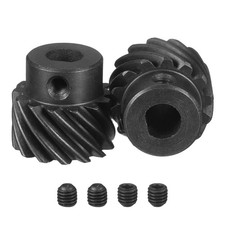 1 Mod 14T 8x7mm Bore M4 Screw Helical Gear 2Pcs 45 Degree Left-hand (D Shaft)