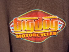 Vintage Shirt Big Dog Motorcycles Wichita KS Brown Dog Size XL