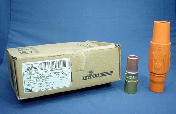 3 plugues tipo câmera vulcanizada fêmea Leviton Orange 17 Series 690A 600V 17V25-O - Imagem 3 de 4