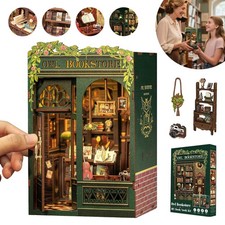 New Owl Bookstore Book Nook Kit Diy Miniature House 3d Wooden Puzzle Bookend Led