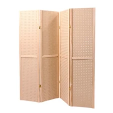 5 Foot 4-Panel Pegboard Display, Portable Craft Show Jewelry Display