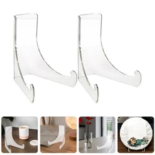 2 Pcs Acrylic Plate Display Stand Transparent Stand for Phones and Photos