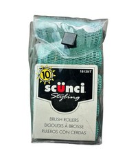 10 SCUNCI STYLING ROLLERS Size Large/Blue 18129-T Unused Pkg Dated 1999