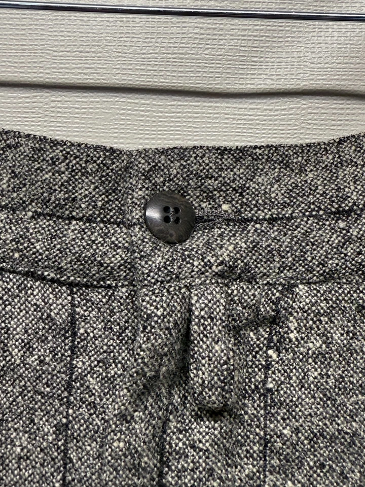 Vintage Gianni Versace Wool Cashmere Pleated Pants Italy Mens Sz 50 Gray Striped - Image 4 of 4