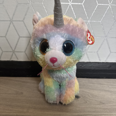 Heather die Katze mit Horn Plüschtier Kuscheltier, Ty Beanie Boo's Collection 15 cm GC