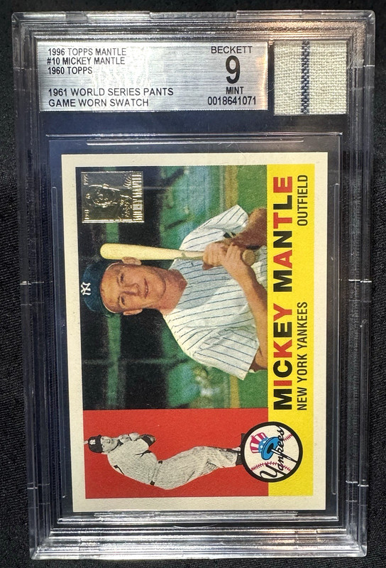 1996 Topps Mantle Reprint Game - Worn 1961 World Series Pants - BGS 9 MINT