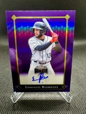 Emmanuel Rodriguez Auto /10 2025 Leaf Metal Baseball Purple Prismatic Twins