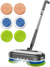 Cordless Electric Mop, Electric Spin Floor Mop with LED Headlights & Water Spray