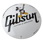 Vintage Gibson Guitars - Mickey Mouse Porcelain Gas Pump Service Station Sign