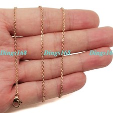 DesignerInspired Real 18K Rose Gold Filled 1.5mm wide Cable Chain Necklace Z076R