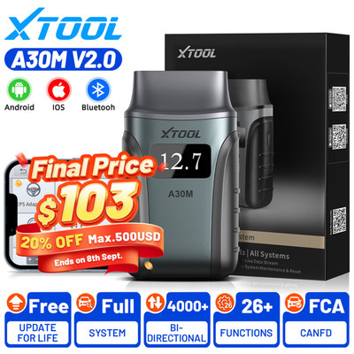 2026 XTOOL A30M V2.0 Car OBD2 Scanner Full System Auto Diagnostic Tool 26 Resets