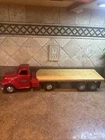 Vintage Tonka Truck Semi Tractor Red Pressed steel 60s 70s w Custom Wood Trailer