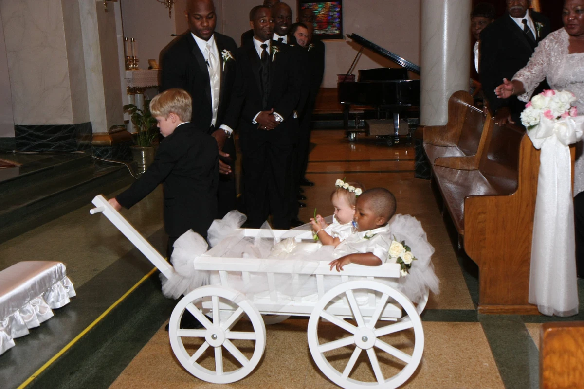 Flower Girl Pumpkin Wagon Large size in Gloss White Child s Wedding Wagon