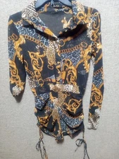 Queen Maria Size Medium Romper One Piece Quarter Button Bodysuit.