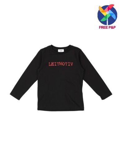 Leitmotiv T-Shirt Top Taglia 6Y rivestito con logo manica lunga MADE IN ITALY