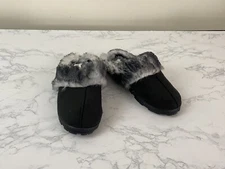 Sole Mates Solemates Fuzzy Slip On House Shoes Black Gray Women’s 5/6 Warm B