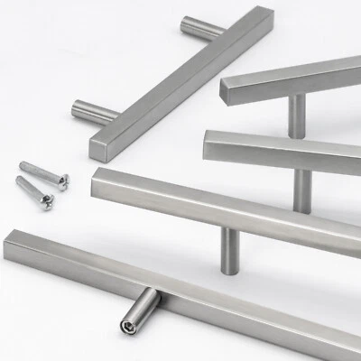 Möbelgriffe EDELSTAHL Relinggriff Stangengriffe 10x10 mm Küchengriffe Türgriff - Bild 1 von 4