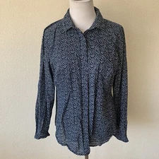 Loft Tunic Top Long Sleeve Medium Cotton