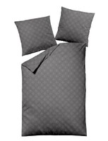 Dormisette Fein Flanell BettwäSche 135X200 Grau Kreise Uni Melange 1032-95