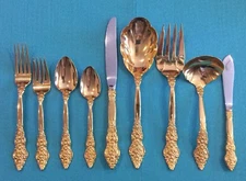 INTERNATIONAL ROGERS GOLD RENAISSANCE PATTERN ELECTROPLATE FLATWARE SILVERWARE