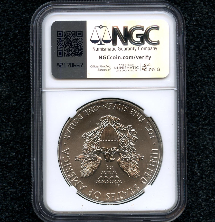 2011 American Silver Eagle 25th Anniversary NGC MS69 Best Bullion Coin Rare 100% - Image 2 of 3