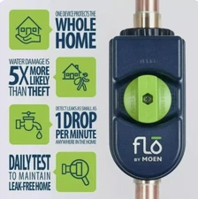 Flo by Moen 900-001 3/4" WiFi Smart Water Leak Detection and Shutoff Valve 0.75"