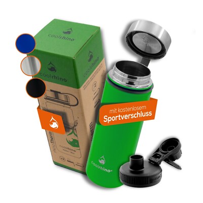 coolrhino  Edelstahl Trinkflasche 1L Isolierflasche Thermoflasche Wasserflasche
