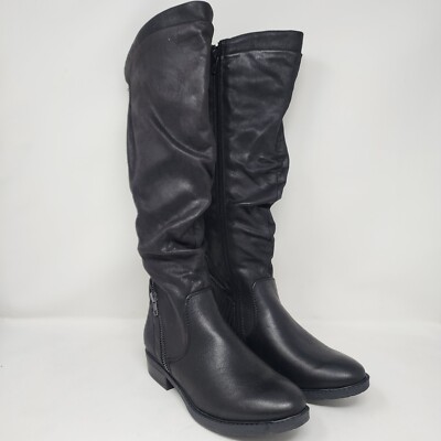 Baretraps Riding Biker Boots Womens Black Yulissa Buckle Zip