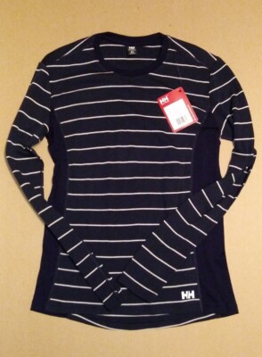HELLY HANSEN WOMEN S MERINO MIDWEIGHT GRAPHIC LONG-SLEEVE CREW BASE LAYER Medium