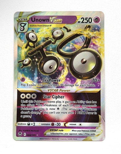 Unown V - 177/195 - Pokemon Silver Tempest Alternate Art Card | eBay