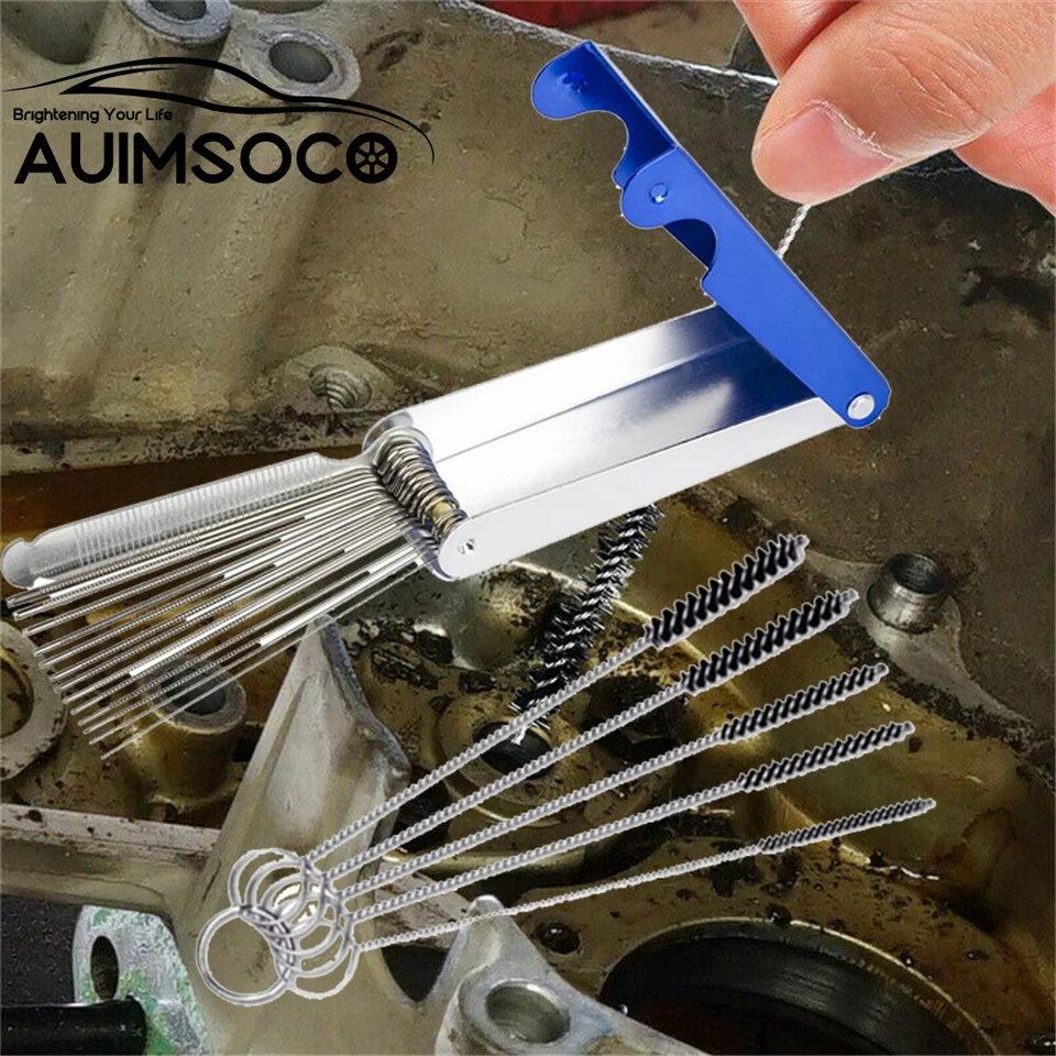 Juego de 18 herramientas de limpieza limpiador de cables para quitar depósito de carburador de motocicleta Foto 2 de 4