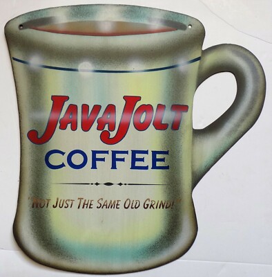 Vintage Blechschild JAVA JOLT COFFEE - 34 x 33 cm 