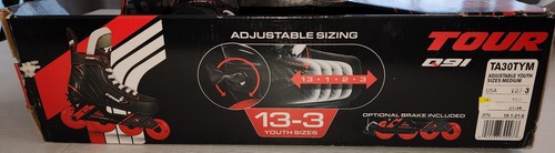 Tour Kid's Adjustable (size 13-3) inline and roller skates, Q91, Black / Red - Picture 12 of 12
