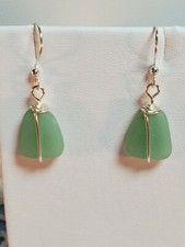 Handcrafted SeaGlass Earrings Sterling Silver findings Made in the USA