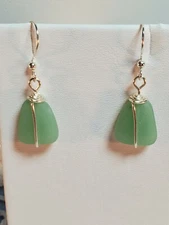 Handcrafted SeaGlass Earrings Sterling Silver findings Made in the USA