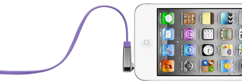 Cable auxiliar Belkin MixIt rango de colores 0,9 m plano ángulo recto conector a conector púrpura Foto 2 de 2