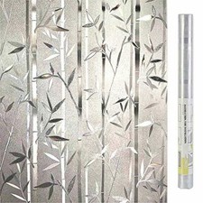 LEMON CLOUD Bamboo Frosted Window Films Privacy Static Cling Decorative Glass Fi